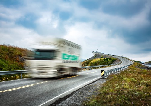 Dash truck on a road