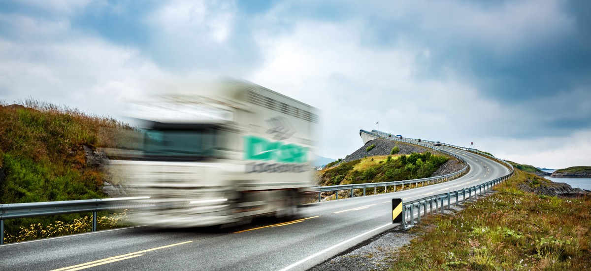 Dash truck on the road